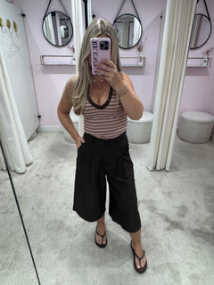 DIDI STRIPE TOP PINK/BROWN
