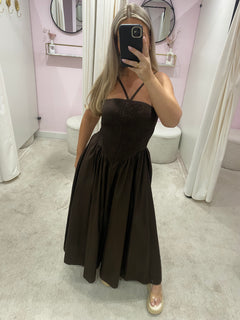ELISA DRESS BROWN