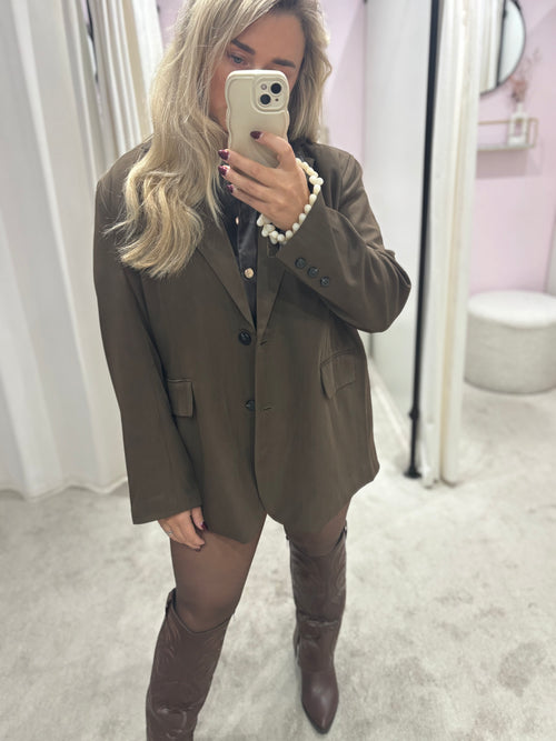 BACK SPLIT BLAZER BROWN