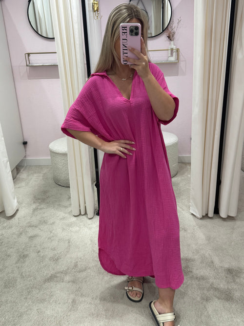 ZELIAH MOUSSELINE DRESS PINK