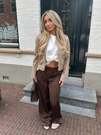 MONACO SATIN PANT BROWN