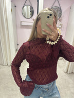 LACE TOP BORDEAUX