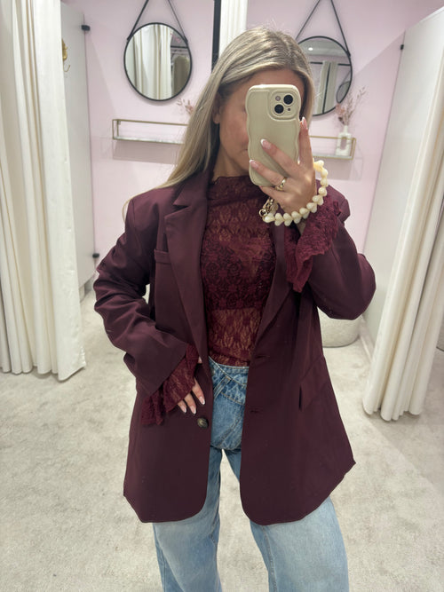 BACK SPLIT BLAZER BORDEAUX