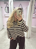 MIMI STRIPED VEST BROWN