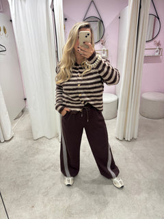 MIMI STRIPED VEST BROWN