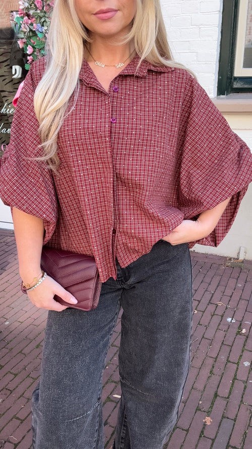 STATEMENT BLOUSE BORDEAUX