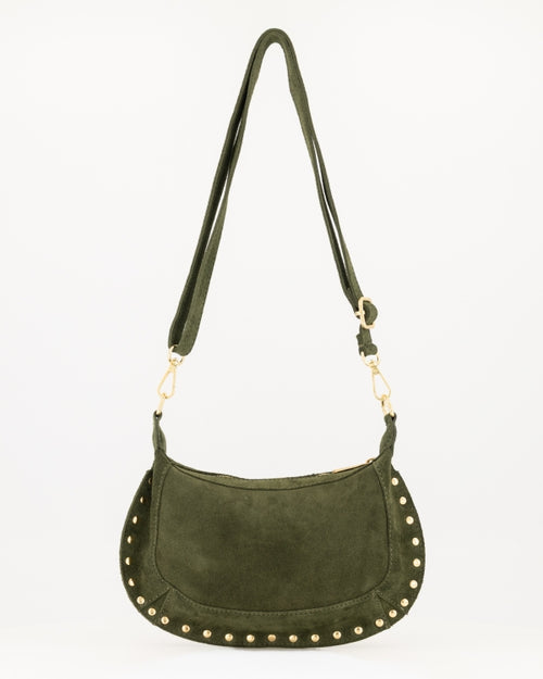 MONICA SUEDE BAG DARK GREEN