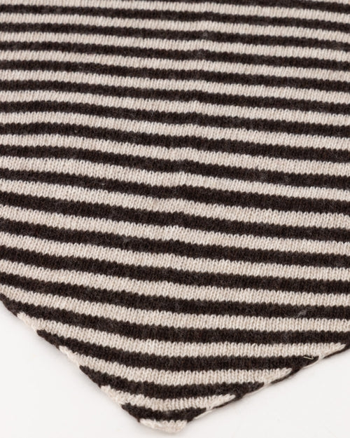 KAIA STRIPE SCARF BROWN / ECRU