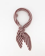 KAIA STRIPE SCARF BORDEAUX/BEIGE