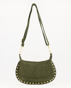 MONICA SUEDE BAG DARK GREEN