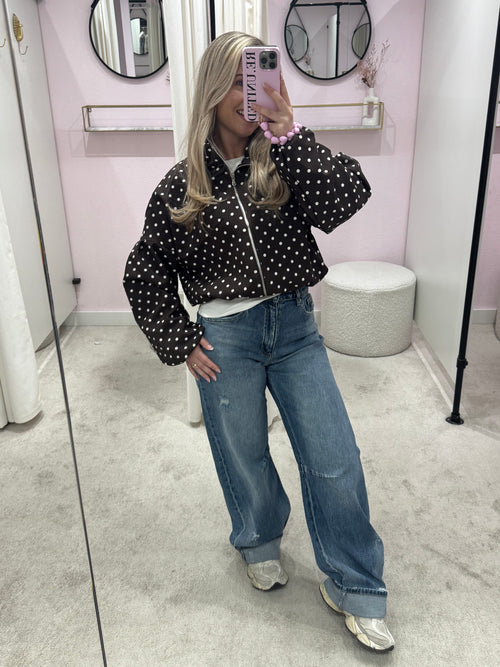 POLKADOT JACKET BROWN