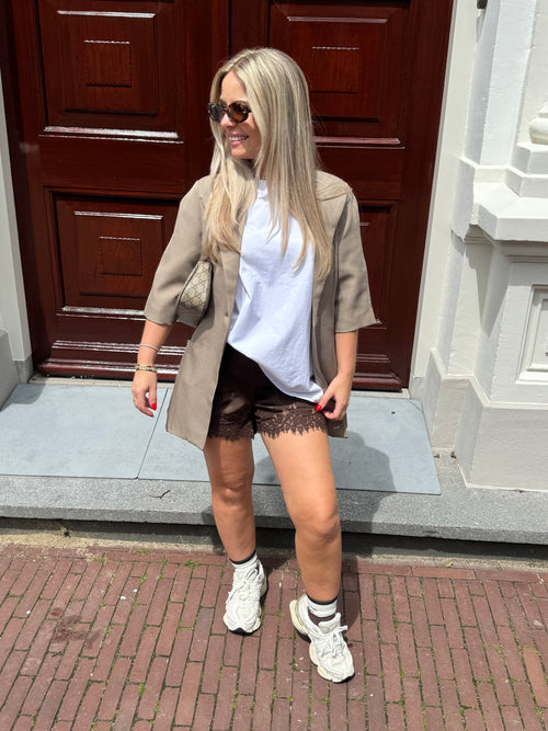 LACE SHORT BROWN
