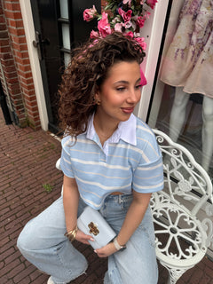 LELA CROPPED POLO BLUE