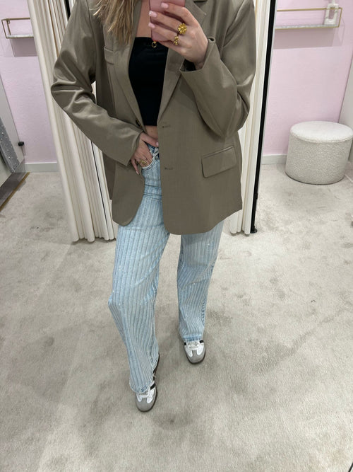 STRIPED GLITTER JEANS