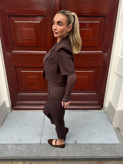 HANNA LACE BLAZER BROWN