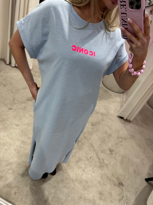 ICONIC TEE DRESS BLUE