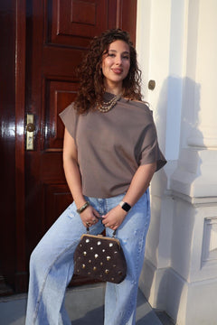VLINDER TOP TAUPE