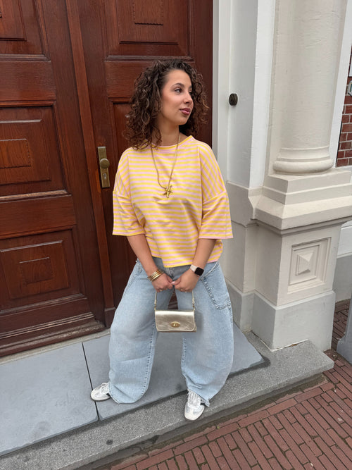 HAPPY STRIPED TEE YELLOW