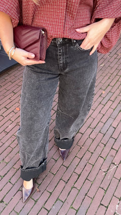 GO GET IT BARREL JEANS DARK GREY