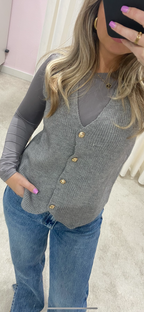 NOVI KNITTED GILET GREY