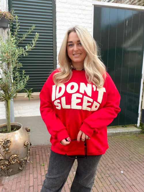 I DON'T SLEEP SWEATER RED