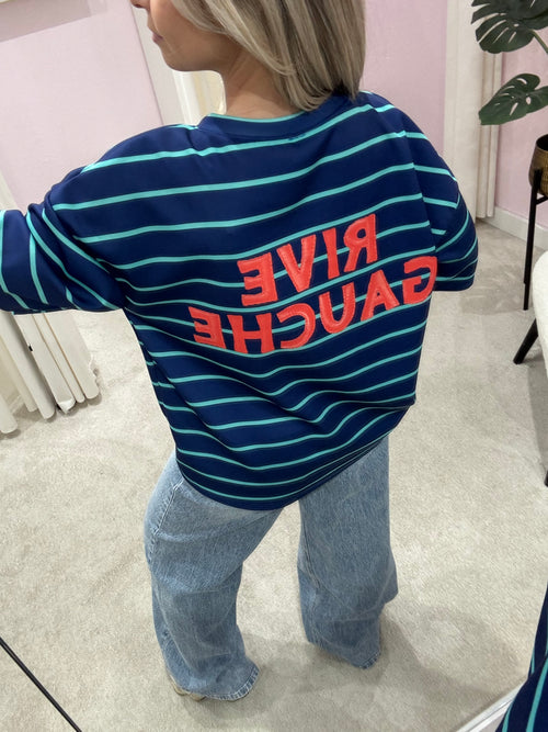 RIVER STRIPE TOP BLUE