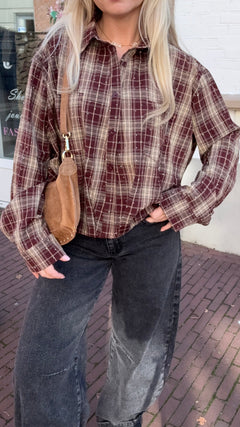 BERLINDA STRASS BLOUSE BORDEAUX