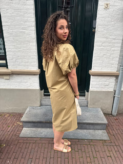 MAISON PUFFY SLEEVE DRESS OLIVE