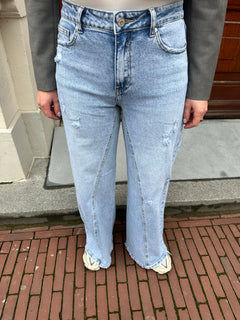 DESTROYED WIDE LEG JEANS