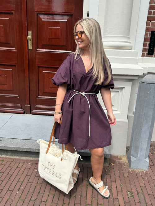 LENA DRESS AUBERGINE
