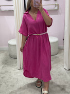 ZELIAH MOUSSELINE DRESS PINK