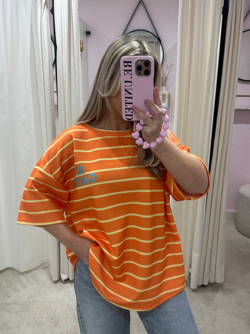 RIVER STRIPE TOP ORANGE