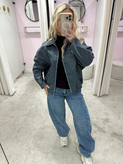 JACKY CHECK JACKET BLUE