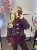 TESS JEANS BLOUSE BORDEAUX