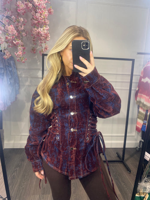 TESS JEANS BLOUSE BORDEAUX