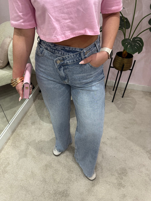 ASSYMETRIC WIDE JEANS BLUE
