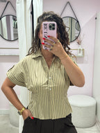 SOLEIL STRIPE BLOUSE BEIGE