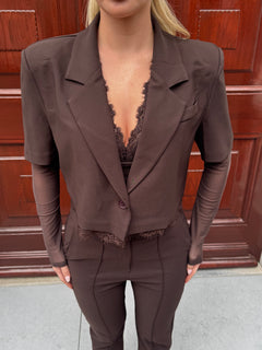 HANNA LACE BLAZER BROWN