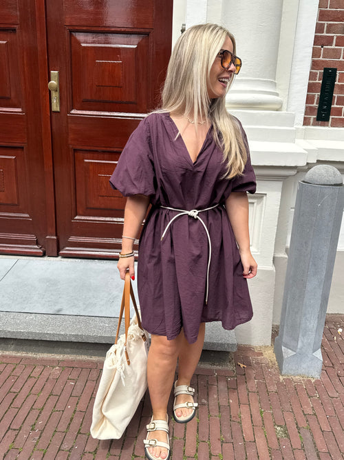 LENA DRESS AUBERGINE