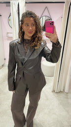 NINA PU BLAZER BROWN