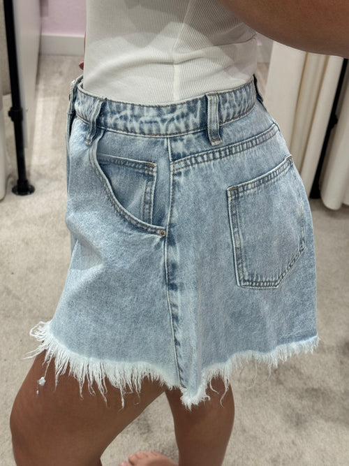 DISTRESSED SHORT DENIM