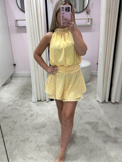 POLKA MUSE PLAYSUIT YELLOW