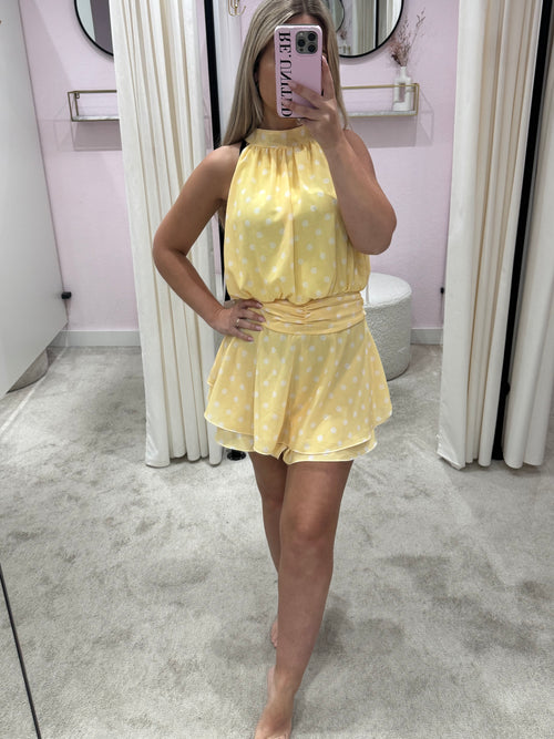 POLKA MUSE PLAYSUIT YELLOW