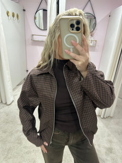 JACKY CHECK JACKET BROWN