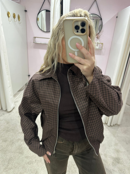 JACKY CHECK JACKET BROWN