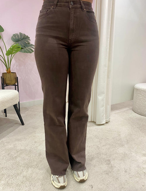 TALL WIDE FIT JEANS BROWN