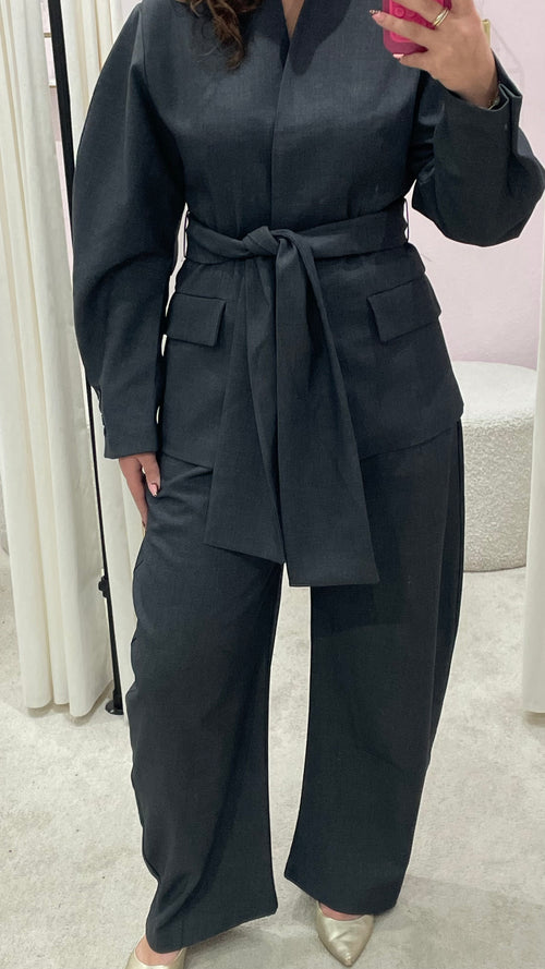 SASKIA BARREL PANTALON DARK GREY