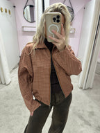 JACKY CHECK JACKET CAMEL