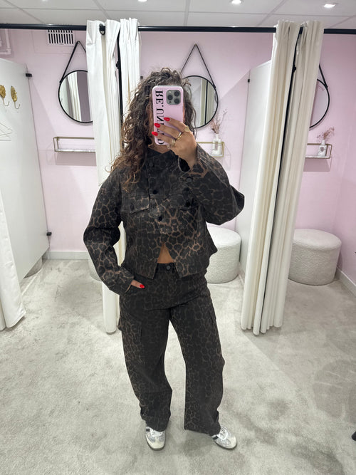 DENIM LEOPARD JACKET