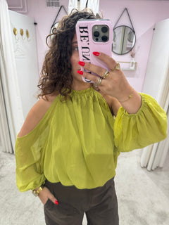 FELINE BLOUSE GREEN
